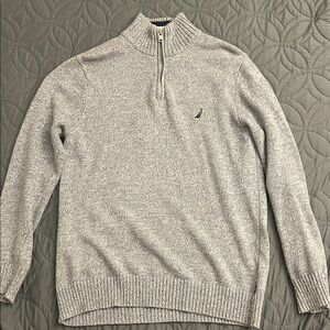 Teen Nautica Light Gray Zip-Up Sweater